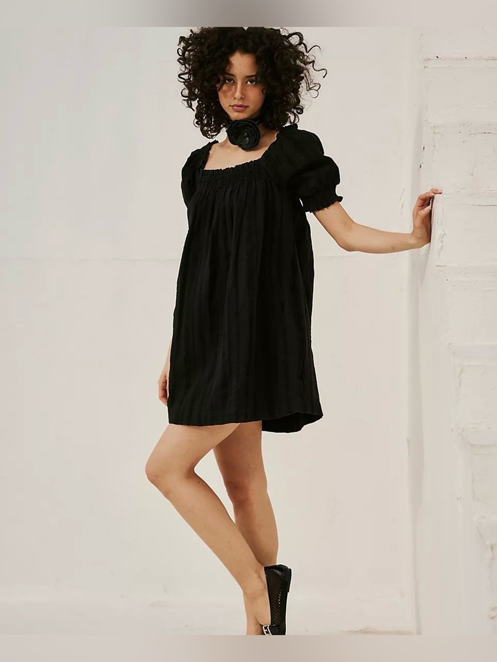 Free People Black Mila Mini Dress With Pockets Size Small New With Tags
